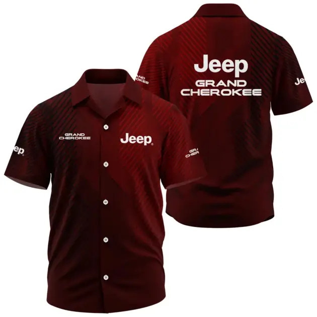 Jeep Grand Cherokee Trailhawk Exclusive Logo Performance Short Sleeve Camp Collar Shirt CARHW110606JGCZ - Jeep Grand Cherokee Trailhawk Shirt