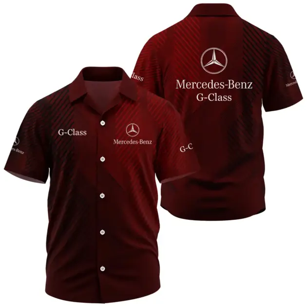 Mercedes-Benz G-Class Exclusive Logo Performance Short Sleeve Camp Collar Shirt CARHW110606MBCZ - Mercedes-Benz G-Class Shirt