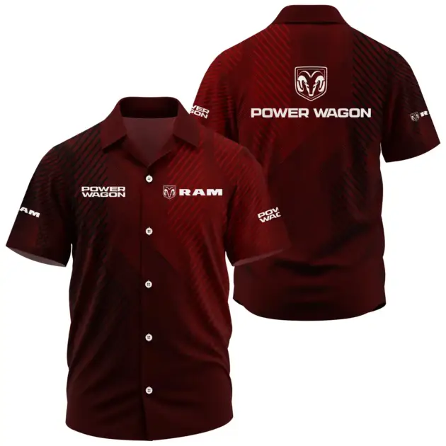 Ram Power Wagon Exclusive Logo Performance Short Sleeve Camp Collar Shirt CARHW110606RPWZ - Ram Power Wagon Shirt