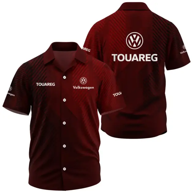 Volkswagen Touareg Exclusive Logo Performance Short Sleeve Camp Collar Shirt CARHW110606VKTZ - Volkswagen Touareg Shirt