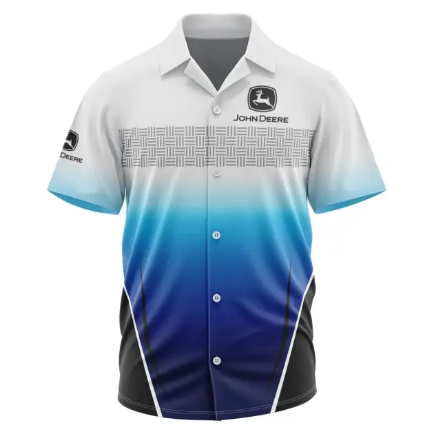 John Deere Exclusive Logo Performance Short Sleeve Camp Collar Shirt FAHWSCS009JDZ - John Deere Camp Collar Shirt