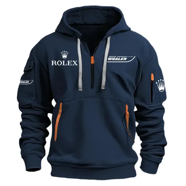 Boston Whaler Rolex Exclusive Logo Performance Half Zipper Hoodie HCAH11501BWRL - Boston Whaler Rolex Hoodie