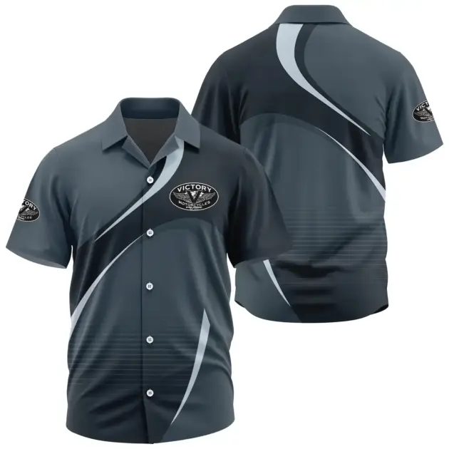 Victory Motorcycles Exclusive Logo Performance Short Sleeve Camp Collar Shirt OSMTBHWS001VMZ - Victory Motorcycles Shirt - Victory Motorcycles Shirt