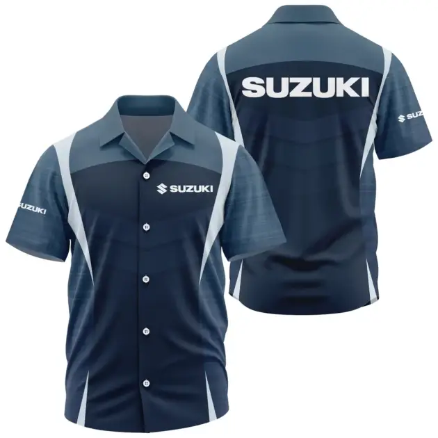 Suzuki Exclusive Logo Performance Short Sleeve Camp Collar Shirt OSMTBHWS003SUZ - Suzuki Shirt - Suzuki Shirt