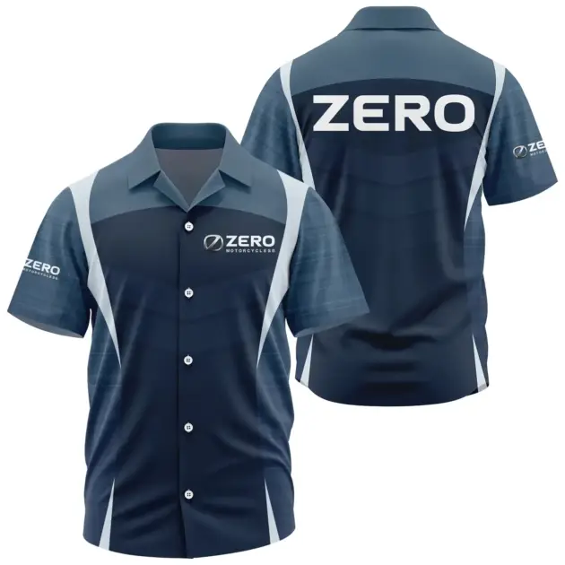 Zero Motorcycles Exclusive Logo Performance Short Sleeve Camp Collar Shirt OSMTBHWS003ZMZ - Zero Motorcycles Shirt - Zero Motorcycles Shirt