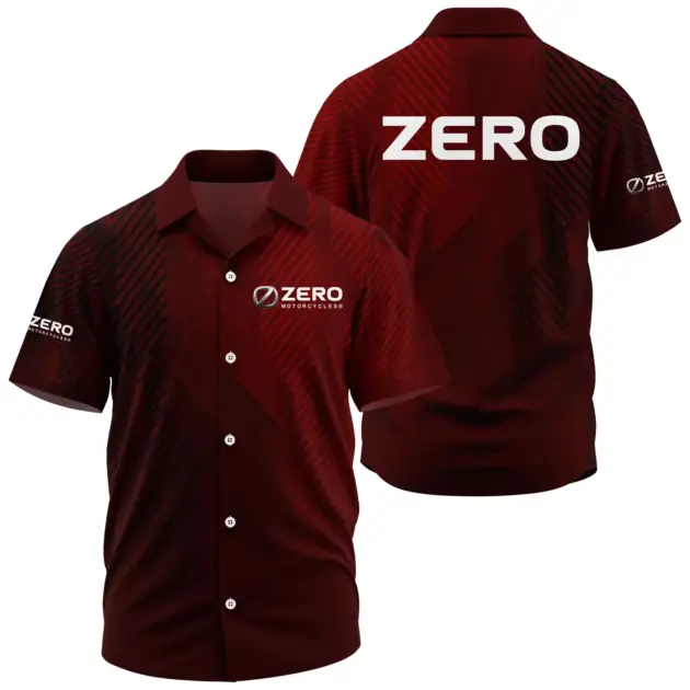 Zero Motorcycles Exclusive Logo Performance Short Sleeve Camp Collar Shirt OSMTBHWS006ZMZ - Zero Motorcycles Shirt - Zero Motorcycles Shirt