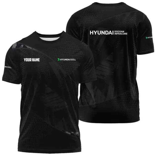 Hyundai Doosan Infracore Exclusive Logo Performance T-Shirt OUEPPLTS301212HDZ - Hyundai Doosan Infracore T-Shirt