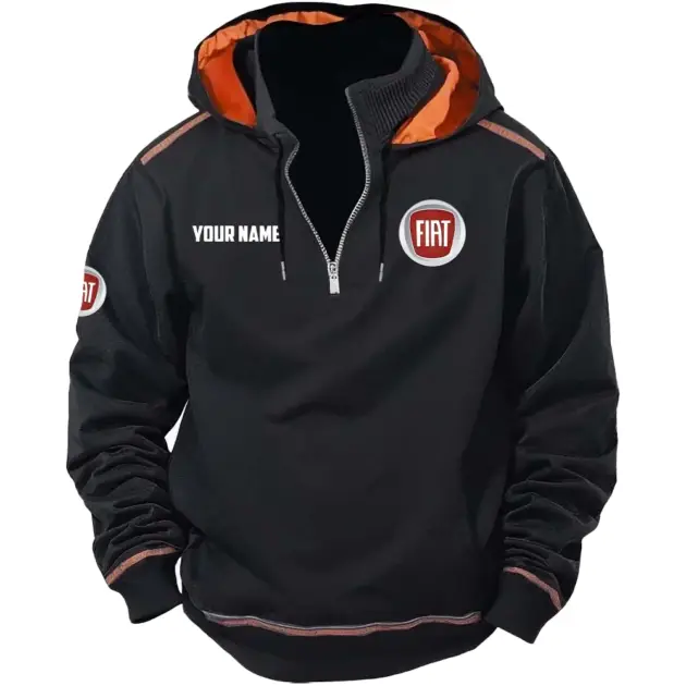 Fiat Exclusive Logo Performance Tactical Hooded Sweatshirt OUFACBHS0819FTZ - Fiat Sweatshirt
