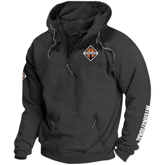 International Trucks Exclusive Logo Performance Tactical Quarterzip Hoodie OUFAH1880819INZ - International Trucks Hoodie