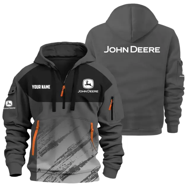 John Deere Exclusive Logo Performance Hoodie Half Zipper OUFAHHZ0819C04JDZ - John Deere Hoodie