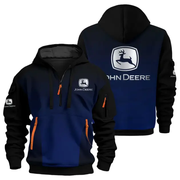 John Deere Exclusive Logo Performance Half Zipper Hoodie OUFAHHZ3D081902JDZ - John Deere Hoodie