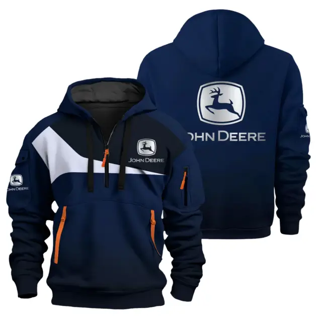 John Deere Exclusive Logo Performance Half Zipper Hoodie OUFAHHZ3D081903JDZ - John Deere Hoodie