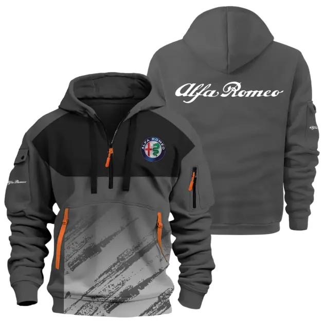 Alfa Romeo Exclusive Logo Performance Half Zipper Hoodie OUFAHHZ3D081904AFZ - Alfa Romeo Hoodie