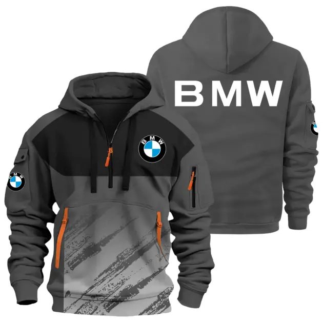 BMW Exclusive Logo Performance Half Zipper Hoodie OUFAHHZ3D081904BMWZ - BMW Hoodie