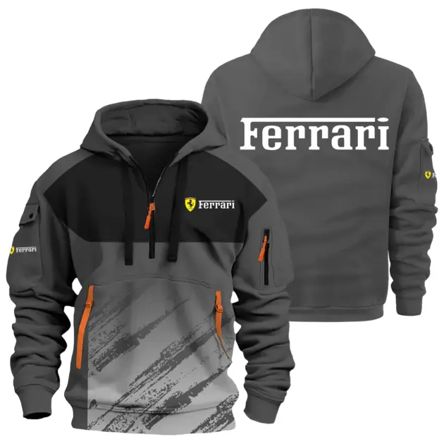 Ferrari Exclusive Logo Performance Half Zipper Hoodie OUFAHHZ3D081904FIZ - Ferrari Hoodie