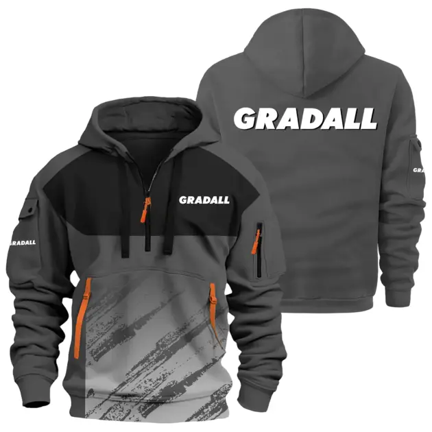 Gradall Exclusive Logo Performance Half Zipper Hoodie OUFAHHZ3D081904GRZ - Gradall Hoodie