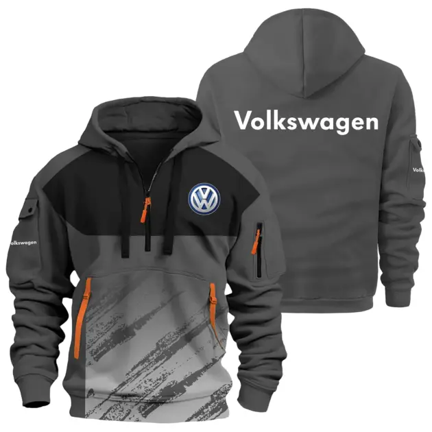 Volkswagen Exclusive Logo Performance Half Zipper Hoodie OUFAHHZ3D081904VWZ - Volkswagen Hoodie