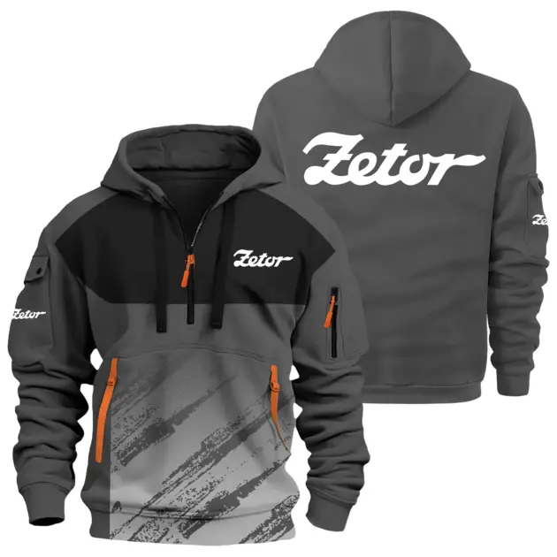 Zetor Exclusive Logo Performance Half Zipper Hoodie OUFAHHZ3D081904ZTZ - Zetor Hoodie