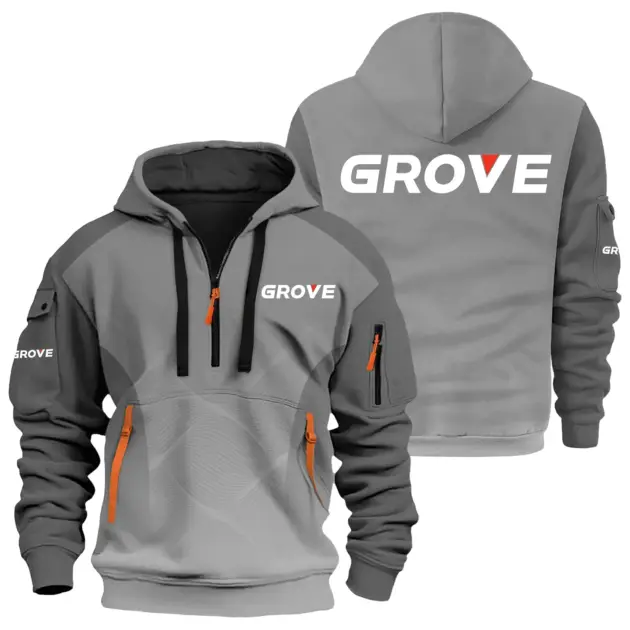 Grove Exclusive Logo Performance Half Zipper Hoodie OUFAHHZ3D081905GVZ - Grove Hoodie
