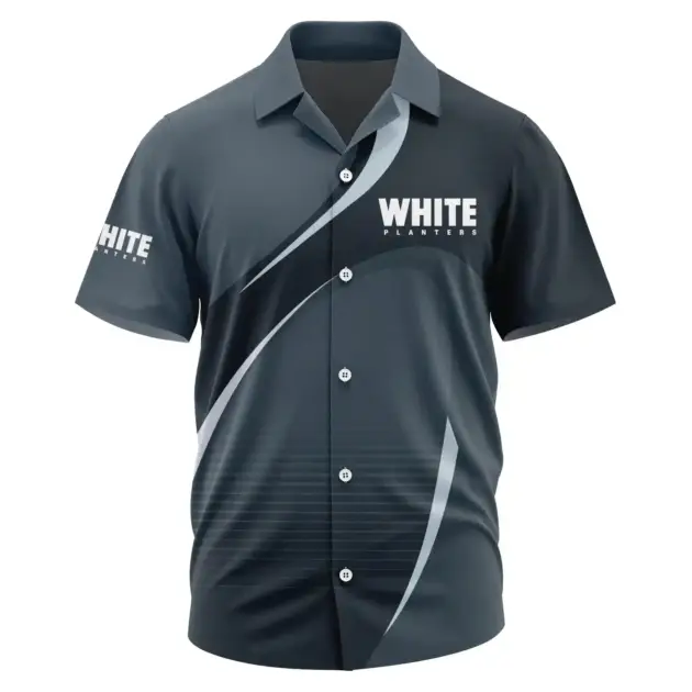 White Planters Exclusive Logo Performance Short Sleeve Camp Collar Shirt OUFAHWS3D081901WPZ - White Planters Shirt
