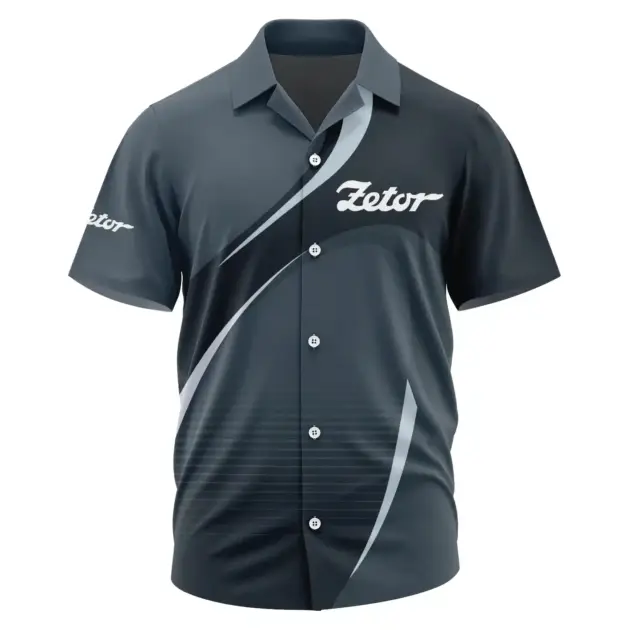 Zetor Exclusive Logo Performance Short Sleeve Camp Collar Shirt OUFAHWS3D081901ZTZ - Zetor Shirt