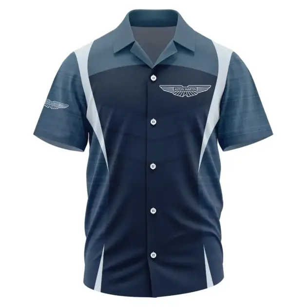 Aston Martin Exclusive Logo Performance Short Sleeve Camp Collar Shirt OUFAHWS3D081903AMZ - Aston Martin Shirt
