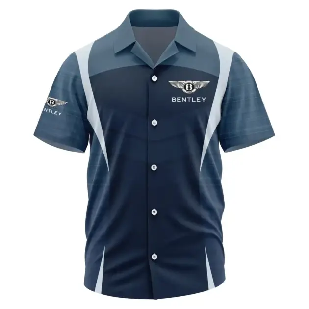 Bentley Exclusive Logo Performance Short Sleeve Camp Collar Shirt OUFAHWS3D081903BYZ - Bentley Shirt