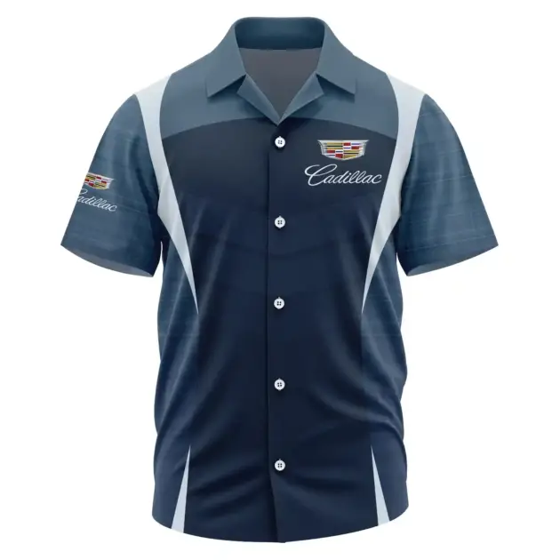 Cadillac Exclusive Logo Performance Short Sleeve Camp Collar Shirt OUFAHWS3D081903CDZ - Cadillac Shirt
