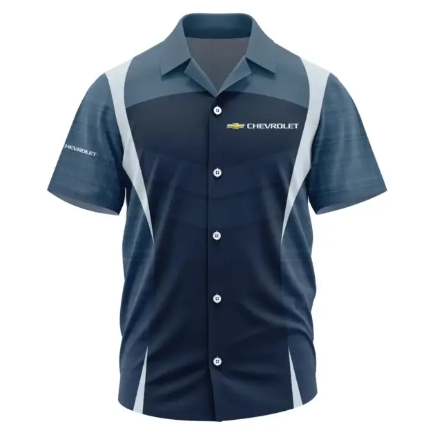 Chevrolet Exclusive Logo Performance Short Sleeve Camp Collar Shirt OUFAHWS3D081903CEZ - Chevrolet Shirt
