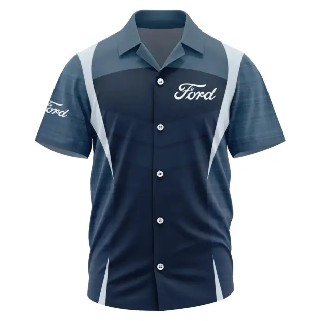 Ford Exclusive Logo Performance Short Sleeve Camp Collar Shirt OUFAHWS3D081903F1Z - Ford Shirt