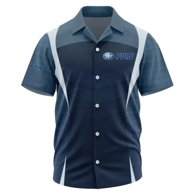 FAW Exclusive Logo Performance Short Sleeve Camp Collar Shirt OUFAHWS3D081903FAZ - FAW Shirt