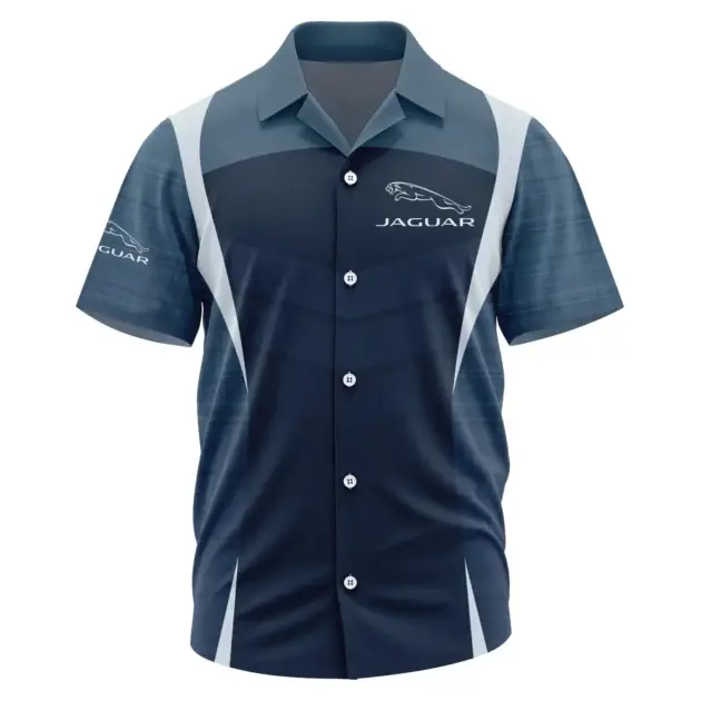 Jaguar Exclusive Logo Performance Short Sleeve Camp Collar Shirt OUFAHWS3D081903JUZ - Jaguar Shirt
