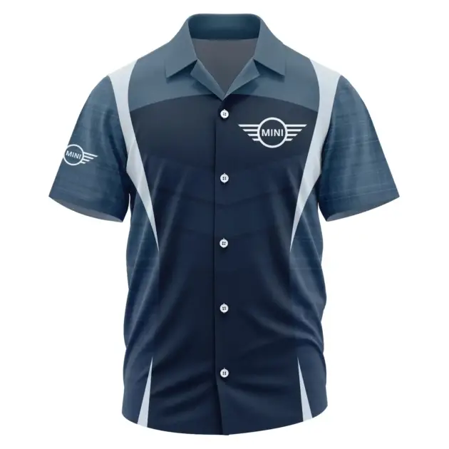 Mini Exclusive Logo Performance Short Sleeve Camp Collar Shirt OUFAHWS3D081903MINZ - Mini Shirt