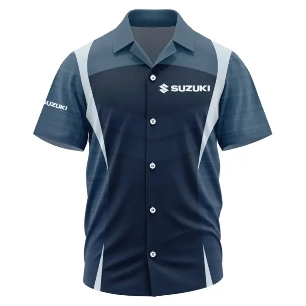 Suzuki Exclusive Logo Performance Short Sleeve Camp Collar Shirt OUFAHWS3D081903SZZ - Suzuki Shirt