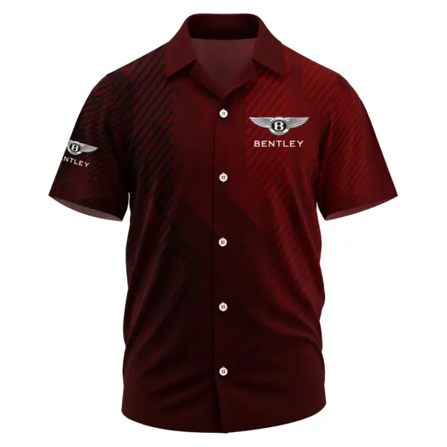 Bentley Exclusive Logo Performance Short Sleeve Camp Collar Shirt OUFAHWS3D081906BYZ - Bentley Shirt
