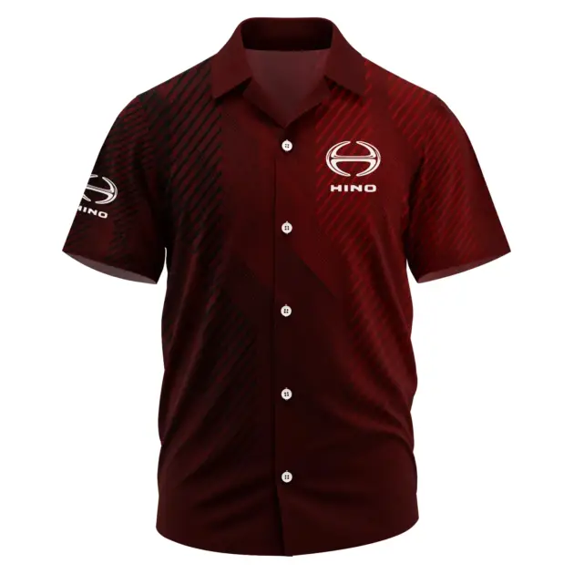 Hino Trucks Exclusive Logo Performance Short Sleeve Camp Collar Shirt OUFAHWS3D081906HNZ - Hino Trucks Shirt