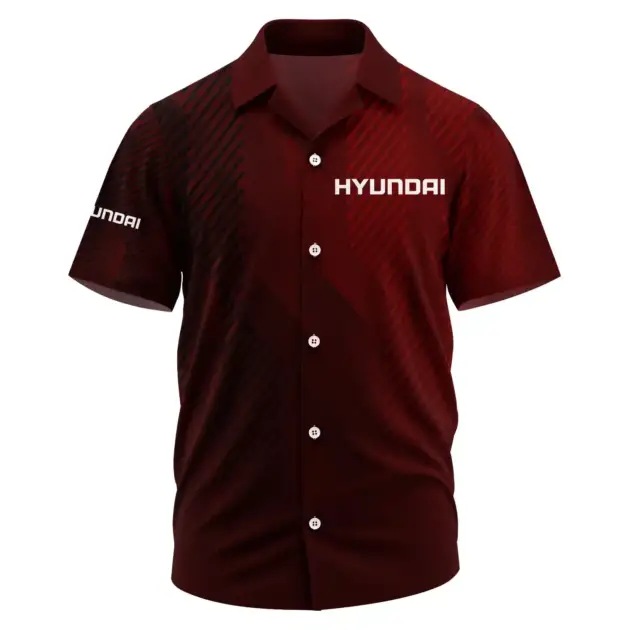 Hyundai Exclusive Logo Performance Short Sleeve Camp Collar Shirt OUFAHWS3D081906HYZ - Hyundai Shirt