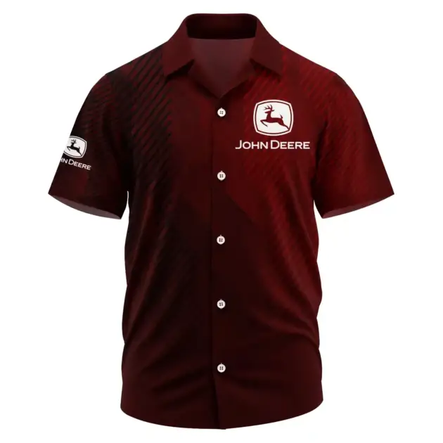 John Deere Exclusive Logo Performance Short Sleeve Camp Collar Shirt OUFAHWS3D081906JDZ - John Deere Shirt
