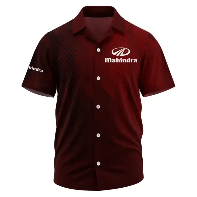 Mahindra Exclusive Logo Performance Short Sleeve Camp Collar Shirt OUFAHWS3D081906MDZ - Mahindra Shirt