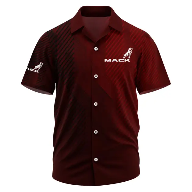 Mack Trucks Exclusive Logo Performance Short Sleeve Camp Collar Shirt OUFAHWS3D081906MTZ - Mack Trucks Shirt