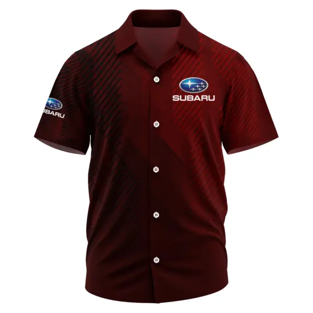 Subaru Exclusive Logo Performance Short Sleeve Camp Collar Shirt OUFAHWS3D081906SUZ - Subaru Shirt