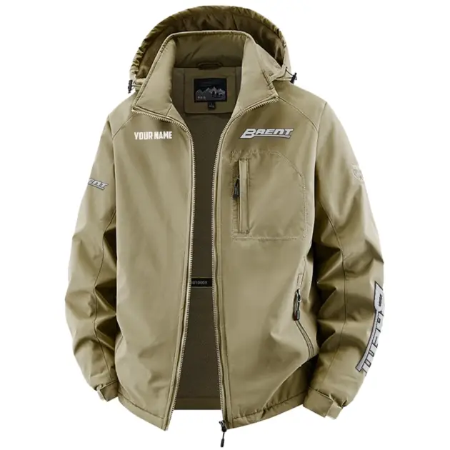 Brent Exclusive Logo Performance Fleece Windbreaker Jacket Detachable Hood OUFAV2020819BRZ - Brent Jacket