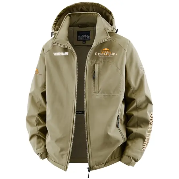 Great Plains Exclusive Logo Performance Fleece Windbreaker Jacket Detachable Hood OUFAV2020819GPZ - Great Plains Jacket