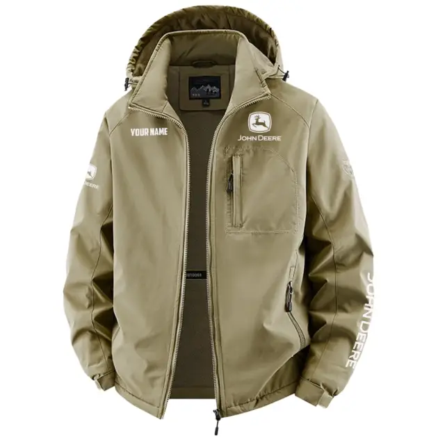 John Deere Exclusive Logo Performance Fleece Windbreaker Jacket Detachable Hood OUFAV2020819JDZ - John Deere Jacket