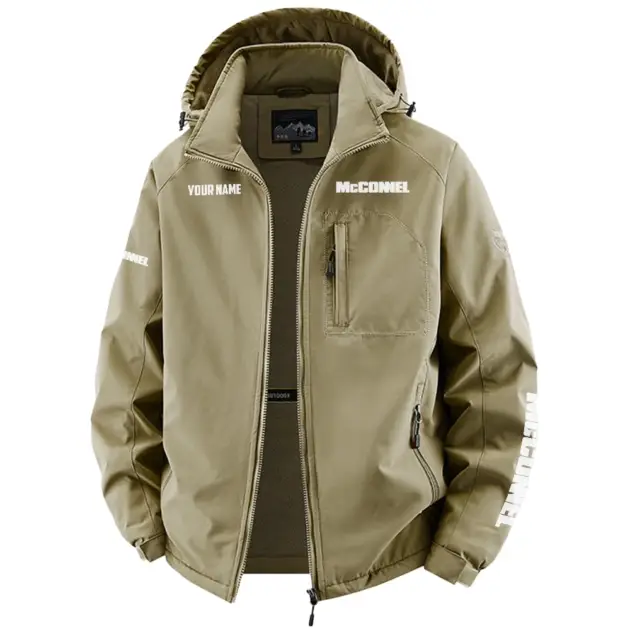McConnel Exclusive Logo Performance Fleece Windbreaker Jacket Detachable Hood OUFAV2020819MEZ - McConnel Jacket