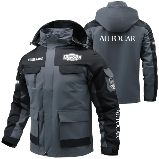 Autocar Exclusive Logo Performance Water Resistant Outdoor Jacket Detachable Hood OUFAV203A0819AOZ - Autocar Jacket