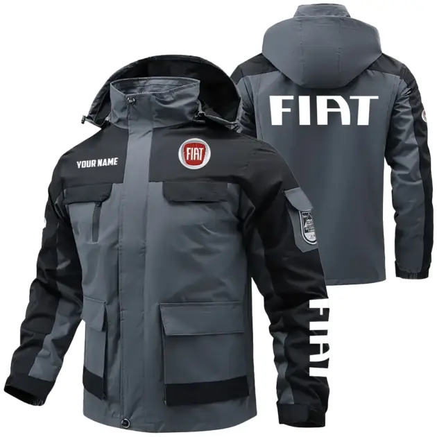 Fiat Exclusive Logo Performance Water Resistant Outdoor Jacket Detachable Hood OUFAV203A0819FTZ - Fiat Jacket