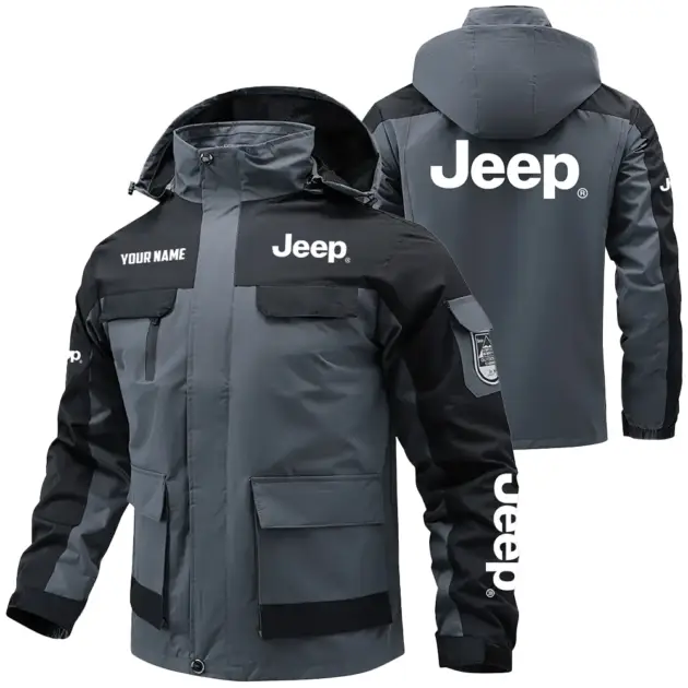Jeep Exclusive Logo Performance Water Resistant Outdoor Jacket Detachable Hood OUFAV203A0819JEZ - Jeep Jacket