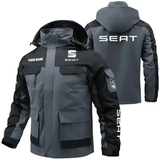 SEAT Cars Exclusive Logo Performance Water Resistant Outdoor Jacket Detachable Hood OUFAV203A0819SETZ - SEAT Cars Jacket