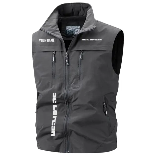 DeLorean Exclusive Logo Performance Multi-Pocket Sleeveless Vest OUFAV2100819DLZ - DeLorean Vest
